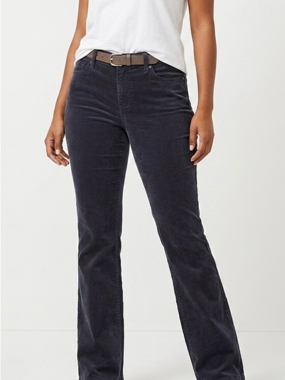 LOFT Corduroy Pants Curvy Bootcut Dark Charcoal Gray 10 NWOT Boho Indie Minimal